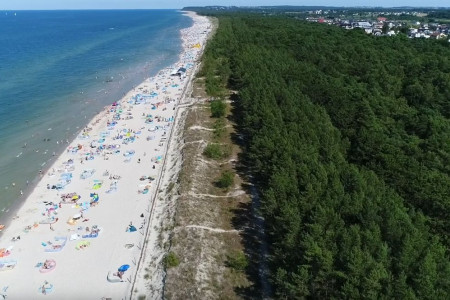 Plaże w Karwi z lotu ptaka - lipiec 2020